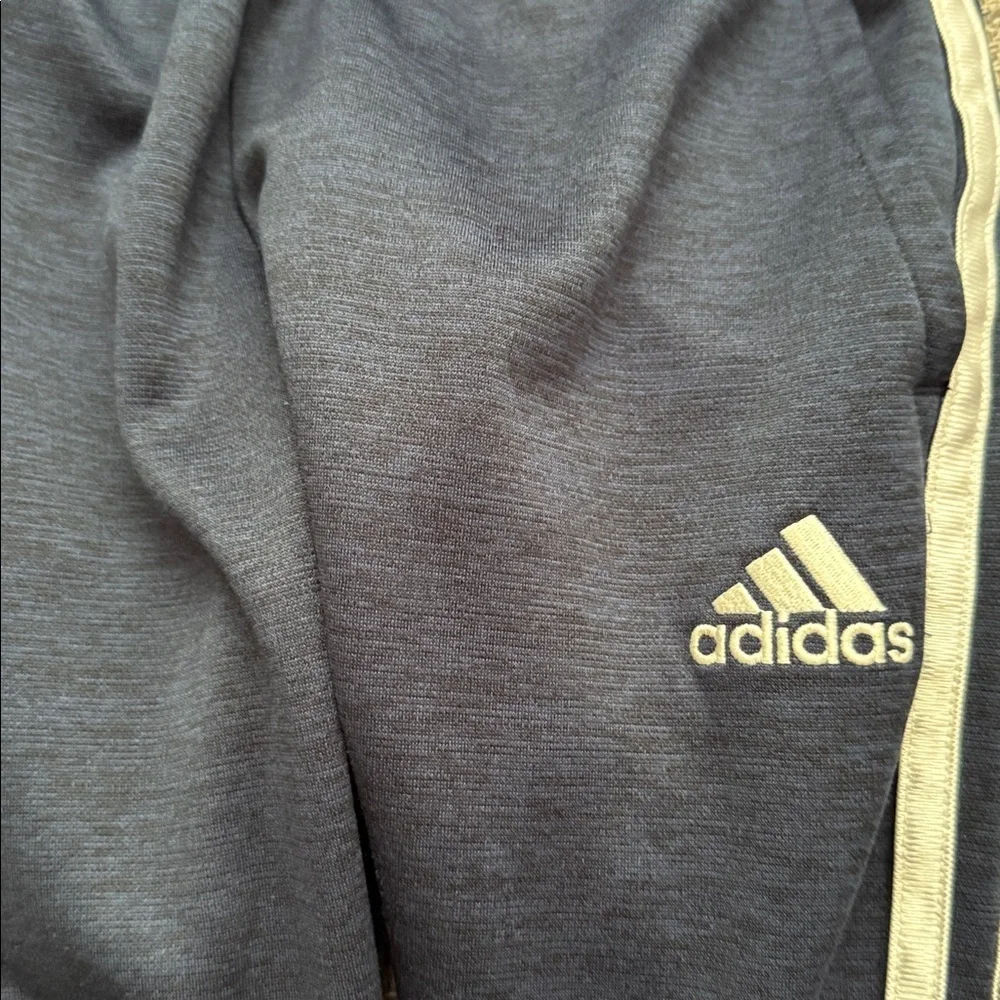 Adidas Kids Blue Joggers with White Stripes